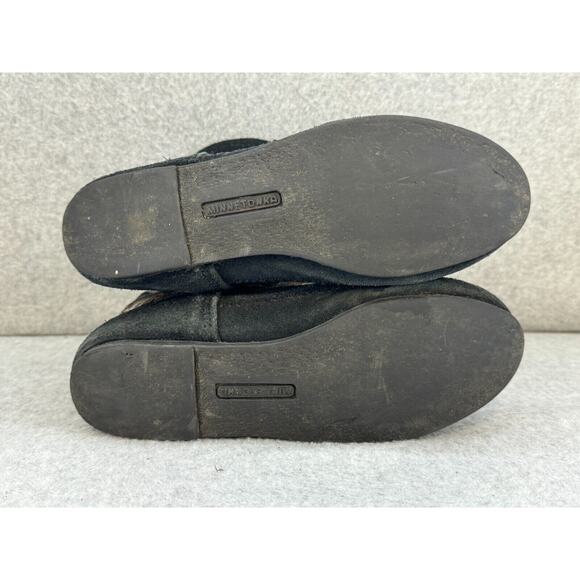 Minnetonka 1570 Baja Moccasin Mid Calf Suede Boots Black / Tan Women's 7 - Picture 10 of 10